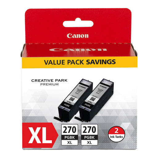 Canon Canon PGI-270 XL Black High Yield Original OEM Ink Cartridge Multi-Pack, 2-pack