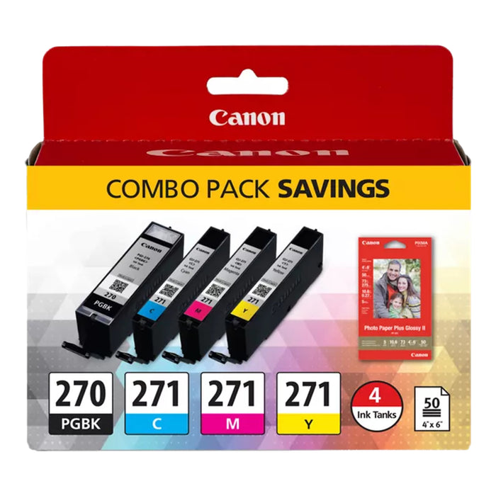 Canon Canon PGI-270 / CLI-271 Black/Cyan/Magenta/Yellow Standard Yield Original OEM Ink Cartridge Multi-Pack, 4-pack
