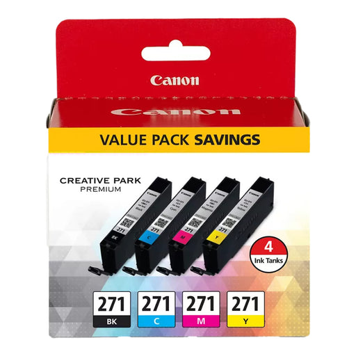Canon Canon CLI-271 Black/Cyan/Magenta/Yellow Standard Yield Original OEM Ink Cartridge Multi-Pack, 4-pack