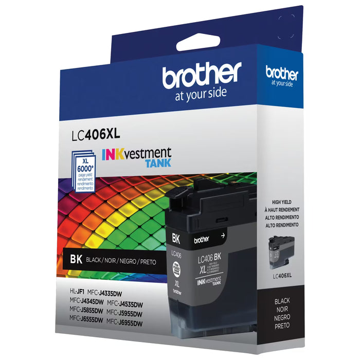 Brother LC406XLBKS High-Yield Black INKvestment Tank Ink Cartridge — 6,000 Pages