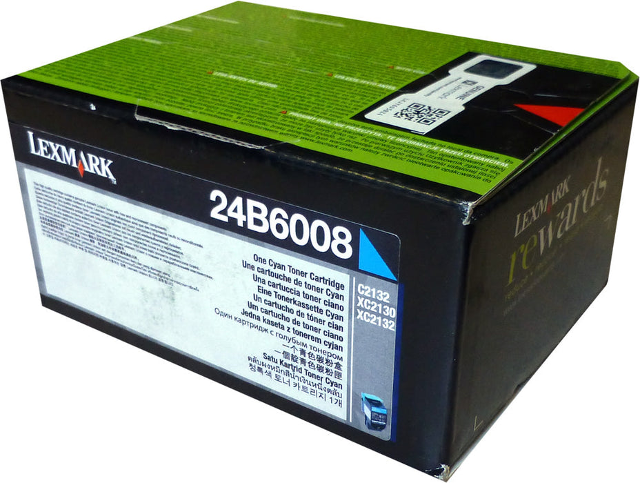 Lexmark 24B6008 Cyan High Yield Toner Cartridge