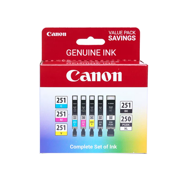 Canon PGI-250XL CLI-251 6432B011 Black Color Ink Cartridge Combo Pack