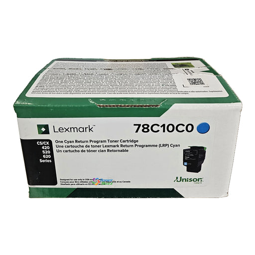 Lexmark 78C10C0 Cyan Standard Yield Original OEM Toner Cartridge