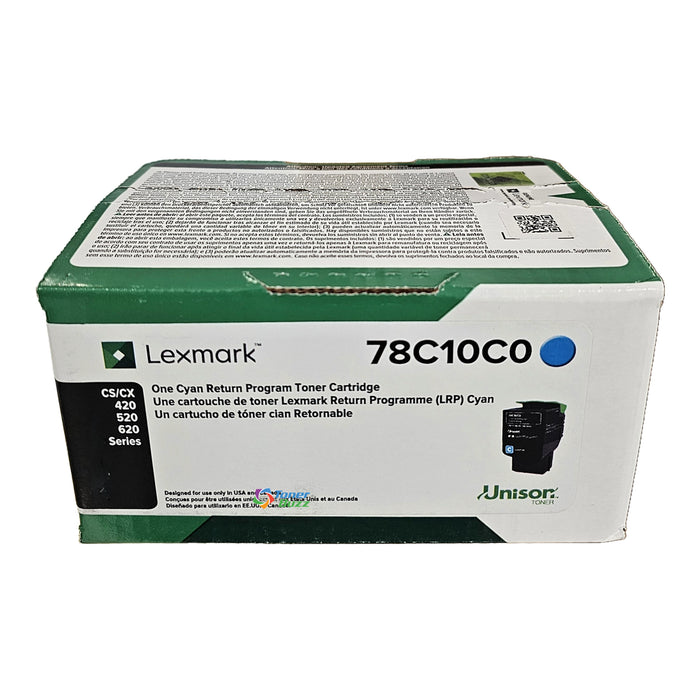 Lexmark 78C10C0 Cyan Standard Yield Original OEM Toner Cartridge