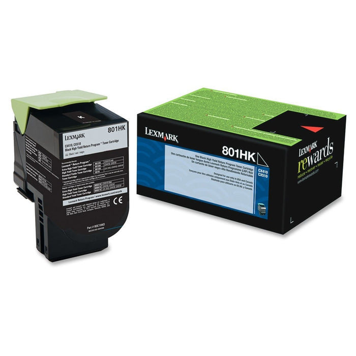 Lexmark 80C1HK0 Black High Yield Return Program Toner Cartridge