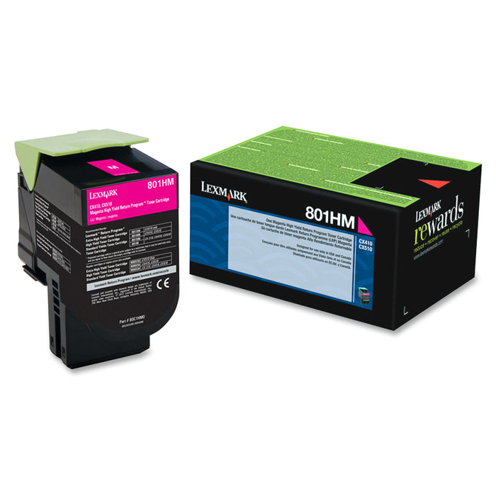 Lexmark 80C1HM0 Magenta High Yield Return Program Toner Cartridge