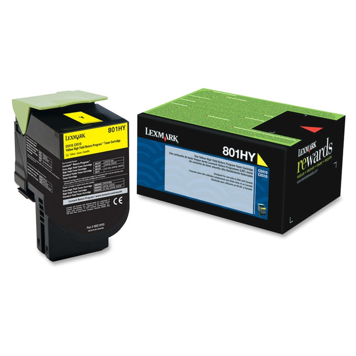 Lexmark 80C1HY0 Yellow High Yield Return Program Toner Cartridge