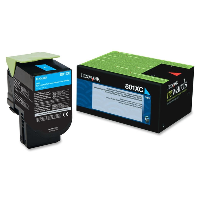 Lexmark 80C1XC0 Cyan Extra High Yield Return Program Toner Cartridge