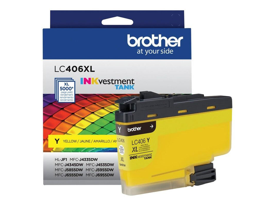 Brother LC406XLYS High-Yield Yellow INKvestment Tank Ink Cartridge — 5,000 Pages