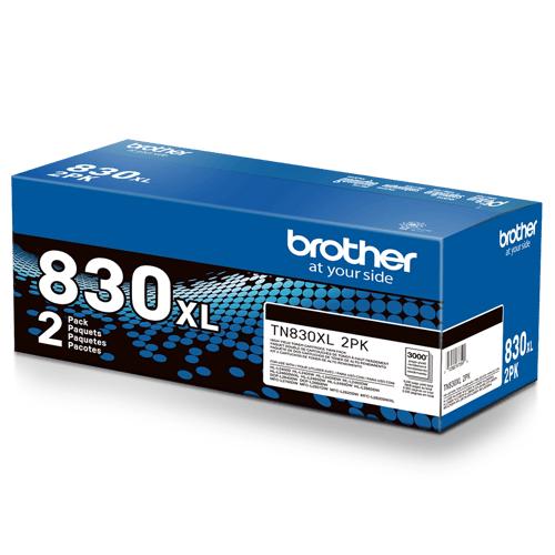 Brother TN830XL2PK Black High Yield Original Laser Toner Cartridge 2-Pack – 3,000 Pages Each / 6,000 Total