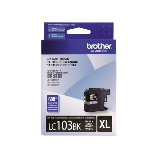 Brother LC103BK physical black ink cartridge package view