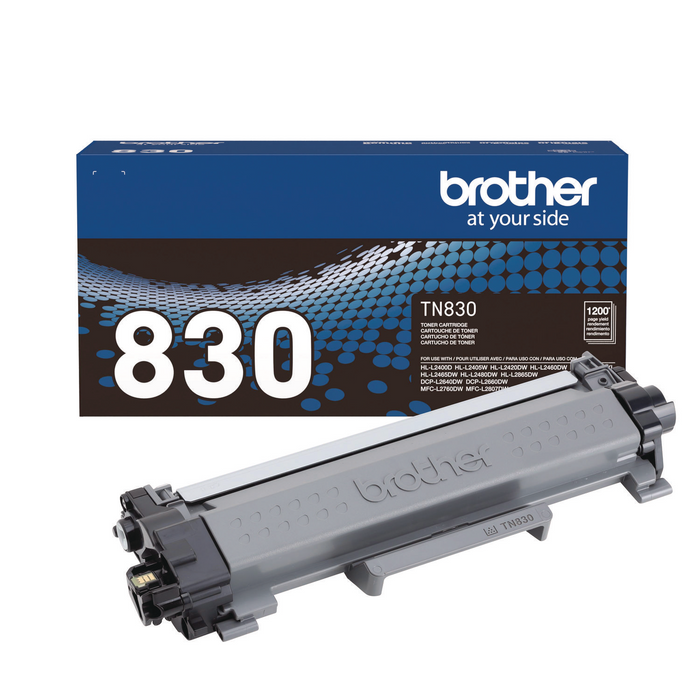 Brother TN-830 Black Standard Yield Original Laser Toner Cartridge – 1,200 Pages