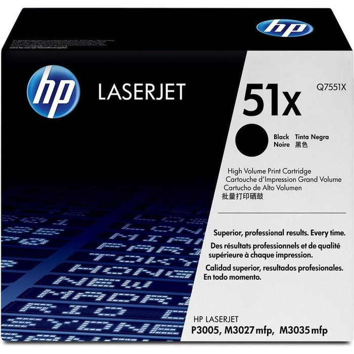 HP 51X Q7551X Black High-Yield Original Toner Cartridge - 13,000 pages (ISO/IEC 19752)