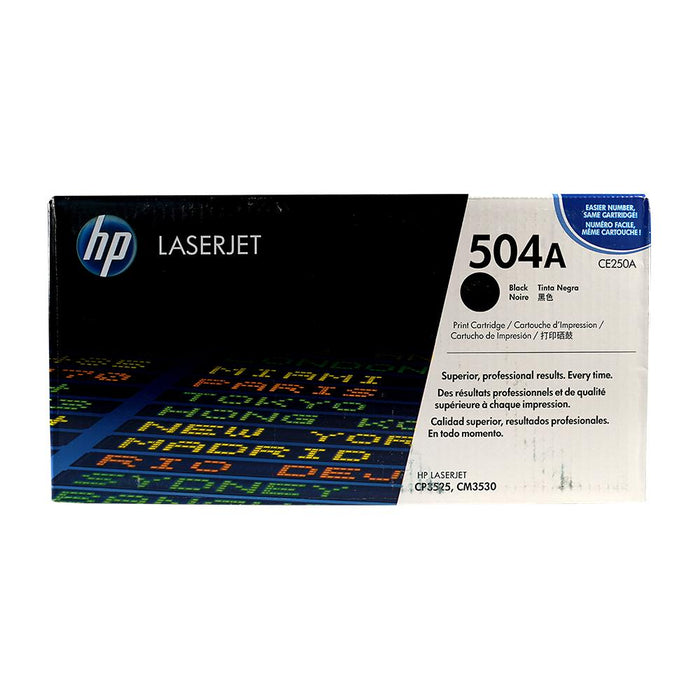 HP 504A CE250A Black Standard Yield Original LaserJet Toner Cartridge – 5,000 Pages