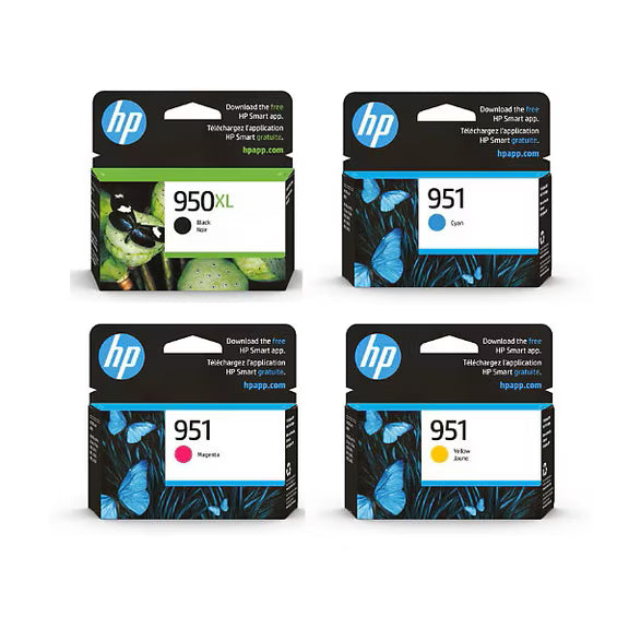 HP 950XL 951 C2P01FN Black Cyan Magenta Yellow High Yield Ink Cartridge Combo Pack