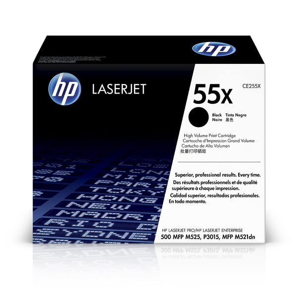 HP 55X High-Yield Black Original LaserJet Toner Cartridge (CE255X)