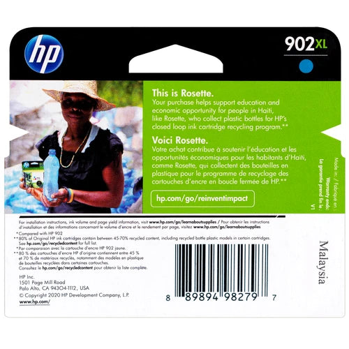 HP 902XL T6M02AN Cyan High-Yield Original Ink Cartridge - 750 pages (ISO/IEC 24711)