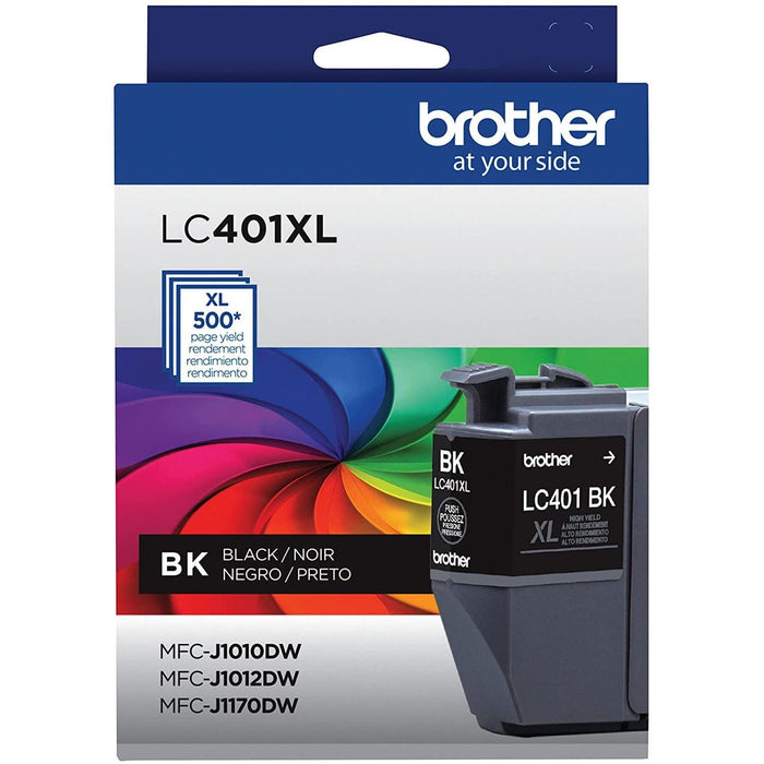 Brother LC401XL LC401XLBKS Black High Yield Original Ink Cartridge – 500 Pages