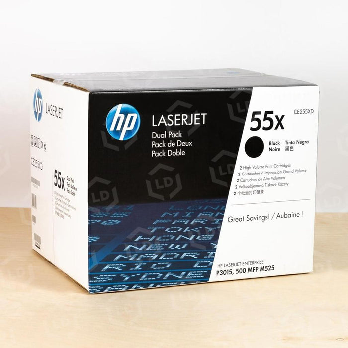 HP 55X CE255XD Black High Yield Original LaserJet Toner Cartridge – 2-Pack – 25,000 Pages