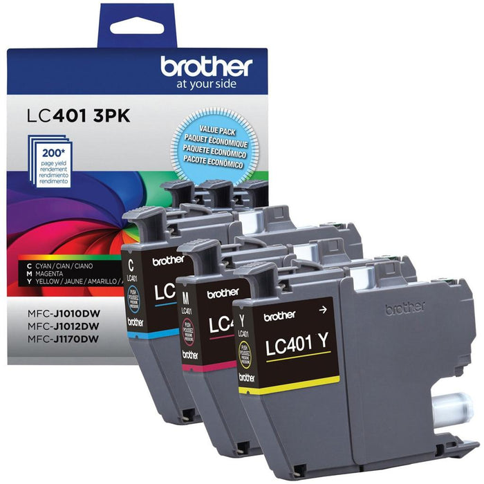 Brother LC4013PKS Standard-Yield Color Ink Cartridges 3-Pack — Cyan, Magenta & Yellow — 200 Pages Each