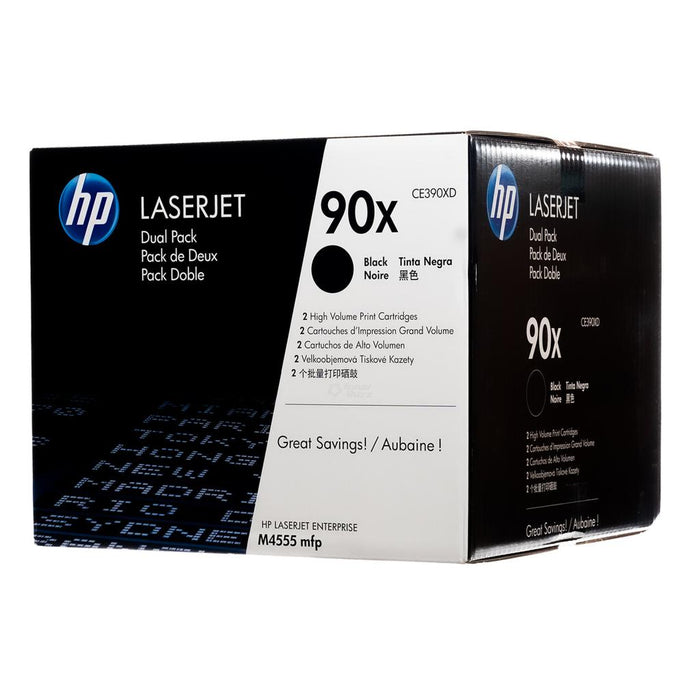 HP 90X CE390XD Black High Yield Original LaserJet Toner Cartridge – 2-Pack – 48,000 Pages