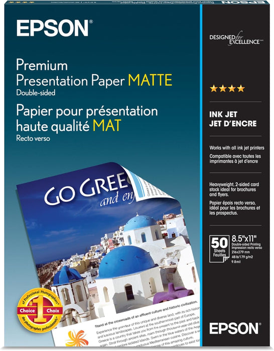 Epson S041568  Premium Presentation Paper Matte Double-sided 8.5 x 11