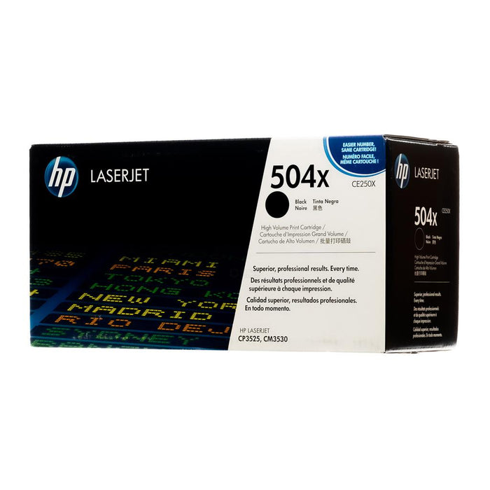 HP 504X CE250X Black High Yield Original LaserJet Toner Cartridge – 10,500 Pages