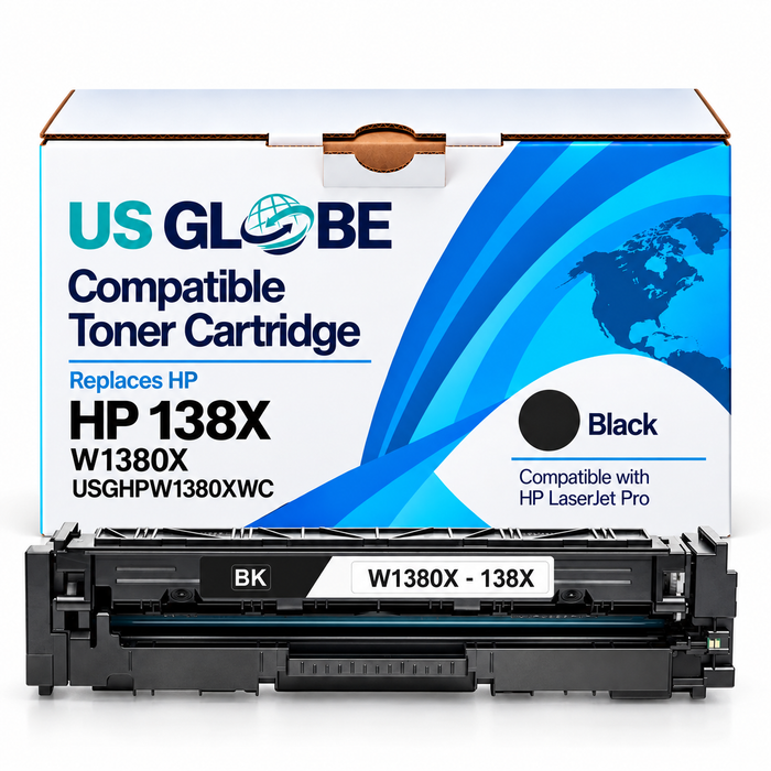 US Globe HP 138 (USGHPW1380XWC) Black Compatible Non-OEM Toner Cartridge - High Yield