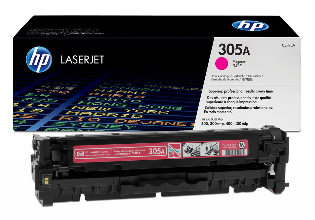 HP 305A CE413A Magenta Standard-Yield Original Toner Cartridge - Up to 2,600 Pages - additional product view