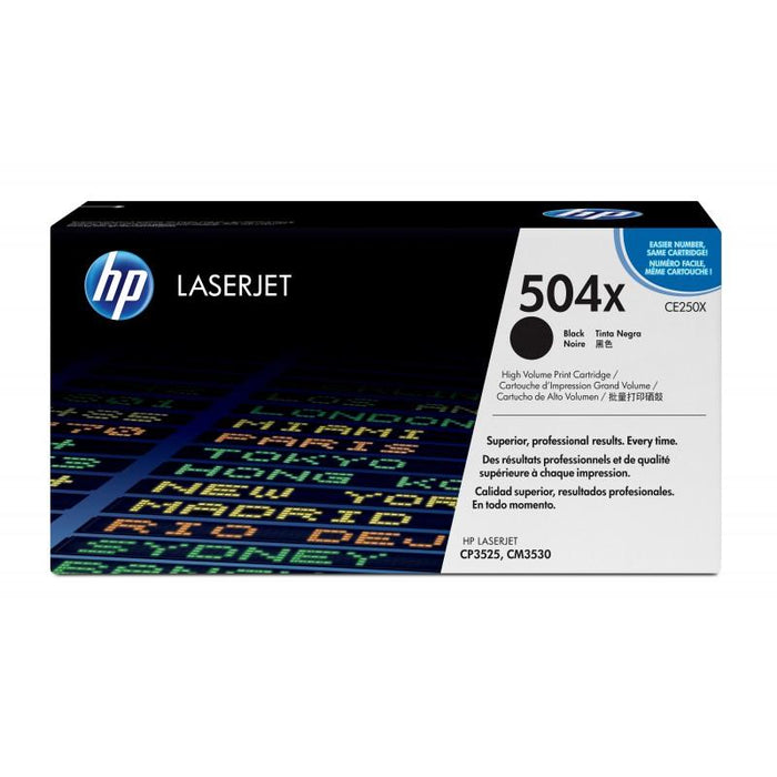 HP 504X CE250X Black High Yield Original LaserJet Toner Cartridge – 10,500 Pages