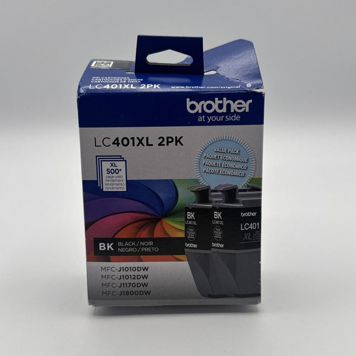 Brother LC401XL LC401XL2PKS Black High Yield Original Ink Cartridge 2-Pack – 500 Pages Each / 1,000 Total