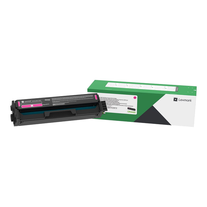 Lexmark C3210M0 magenta Return Program toner cartridge and retail box