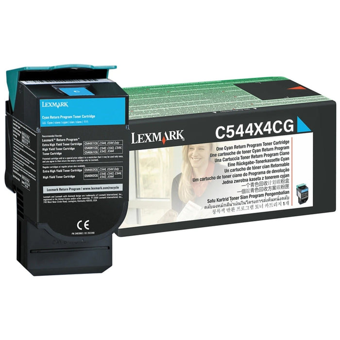 Lexmark C544X4CG Cyan Extra High Yield Return Program Toner Cartridge