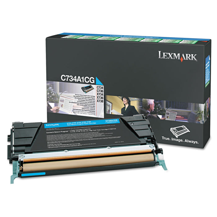 Lexmark C734A1CG Cyan Return Program Toner Cartridge