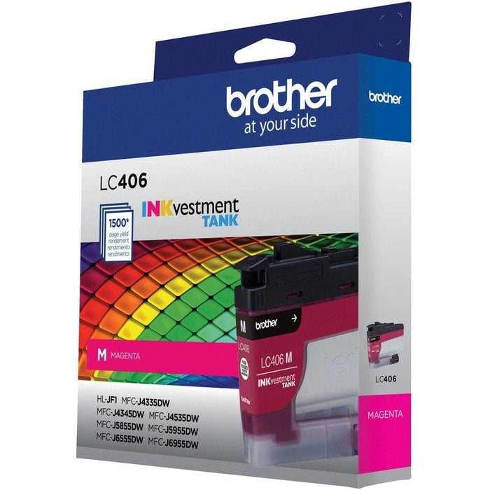 Brother LC406MS Standard-Yield Magenta INKvestment Tank Ink Cartridge — 1,500 Pages