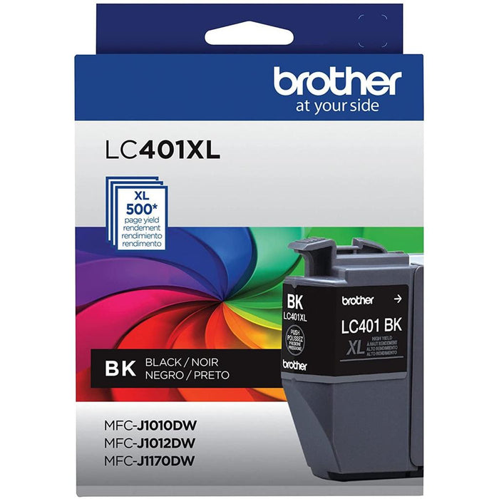 Brother LC401XL LC401XLBKS Black High Yield Original Ink Cartridge – 500 Pages