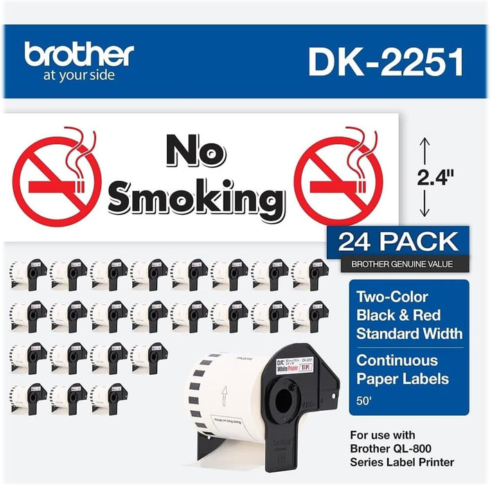 Brother DK-225124PK White Continuous Length Paper Label