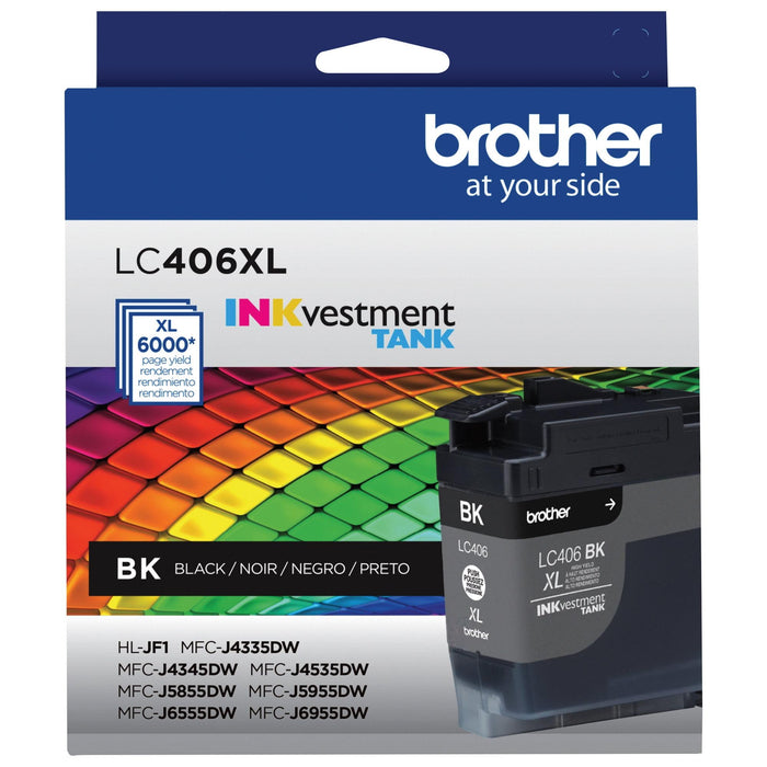 Brother LC406XLBKS High-Yield Black INKvestment Tank Ink Cartridge — 6,000 Pages