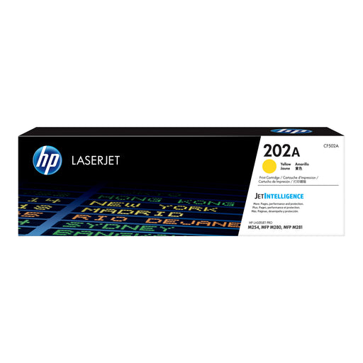 HP CF502A yellow original 202A toner cartridge