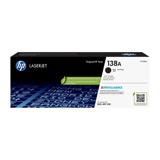 HP 138A W1380A black Original LaserJet toner cartridge primary box