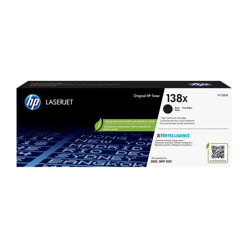 HP 138X W1380X black high yield Original LaserJet toner cartridge primary box