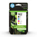 HP X4E05AN 902 black cyan magenta yellow standard-capacity original ink cartridge four-pack