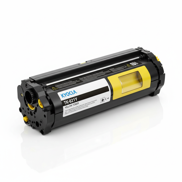 Kyocera TK-621Y Yellow Toner Cartridge side angle view
