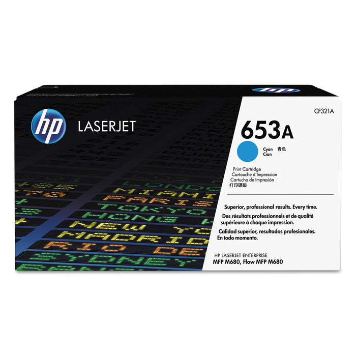 HP 653A CF321A Cyan Standard Yield Original LaserJet Toner Cartridge – 16,500 Pages