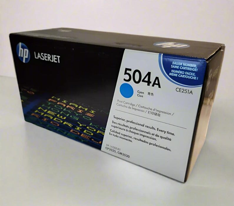 HP 504A Cyan Original LaserJet Toner Cartridge — CE251A