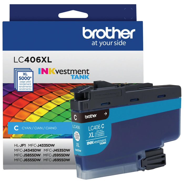 Brother LC406XLCS Cyan High Yield Original INKvestment Tank ink cartridge