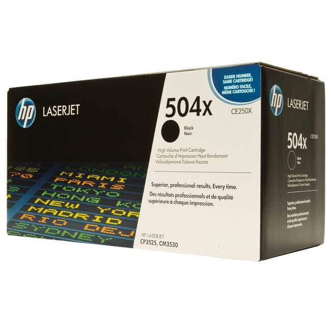 HP 504X CE250X Black High Yield Original LaserJet Toner Cartridge – 10,500 Pages