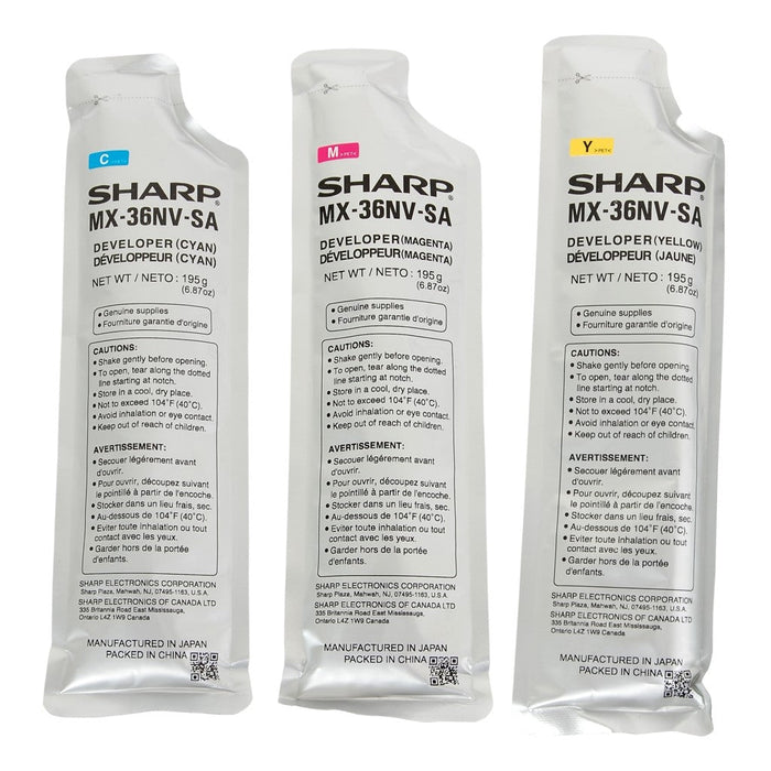 Sharp MX-36NV-SA Tri-Color Developer Material Kit