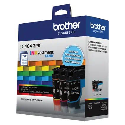 Brother LC4043PKS Cyan Magenta Yellow Standard Yield INKvestment Tank Ink Cartridge 3-Pack