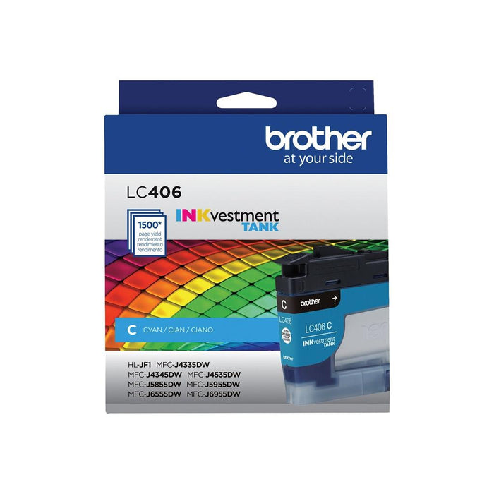 Brother LC406CS Cyan Standard-Yield INKvestment Tank Ink Cartridge